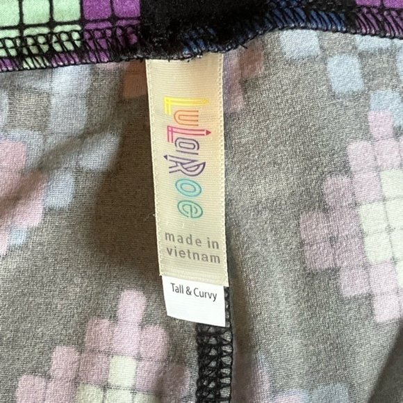 LuLaRoe TC Leggings Tall & Curvy New Purple Mosaic Dots Black Blue Mint Green So - Picture 4 of 5